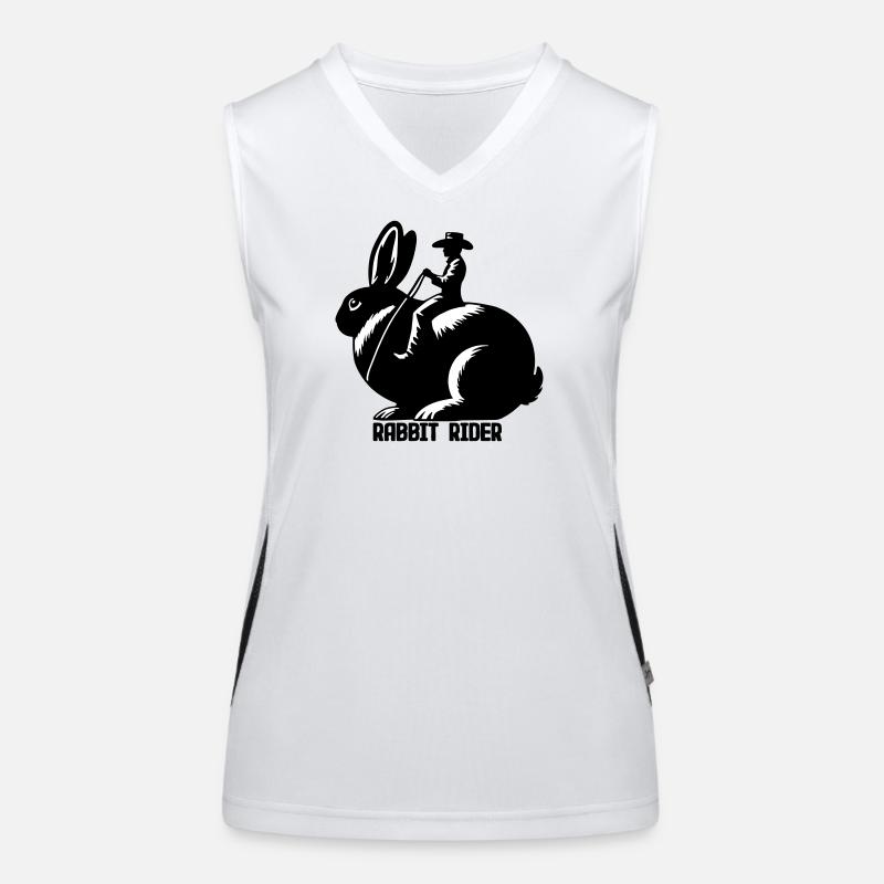 Rabbit Rider (text - no outline, 3-Color) Women's Functional Contrast Tank Top