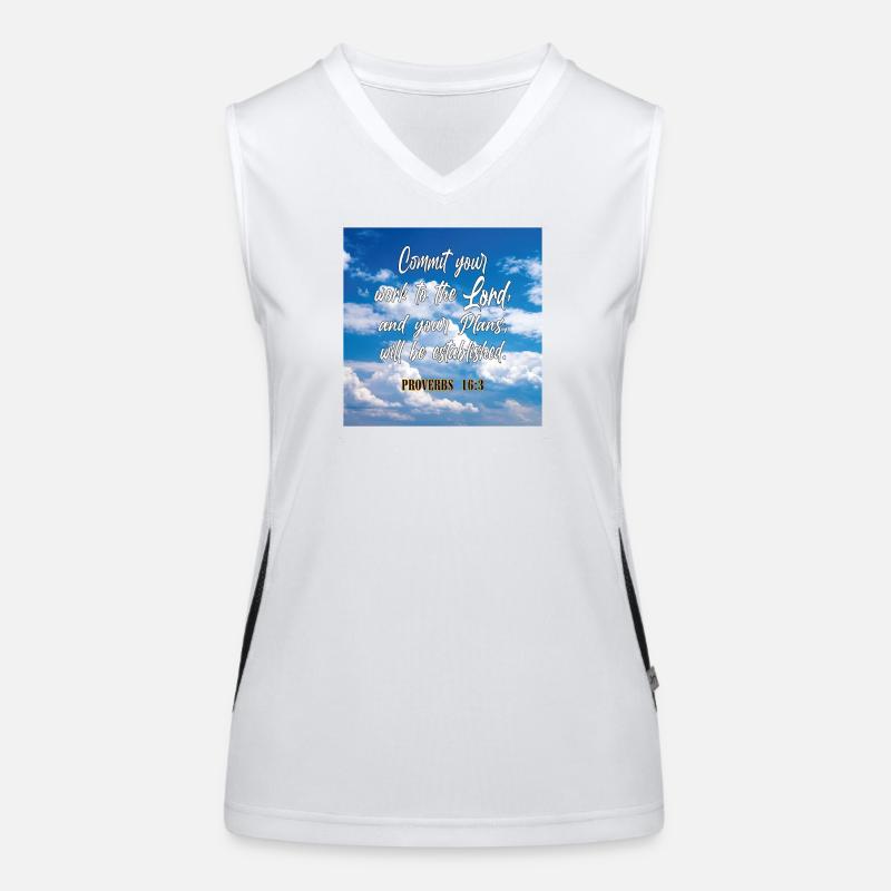 Proverbs16:3 Women's Functional Contrast Tank Top