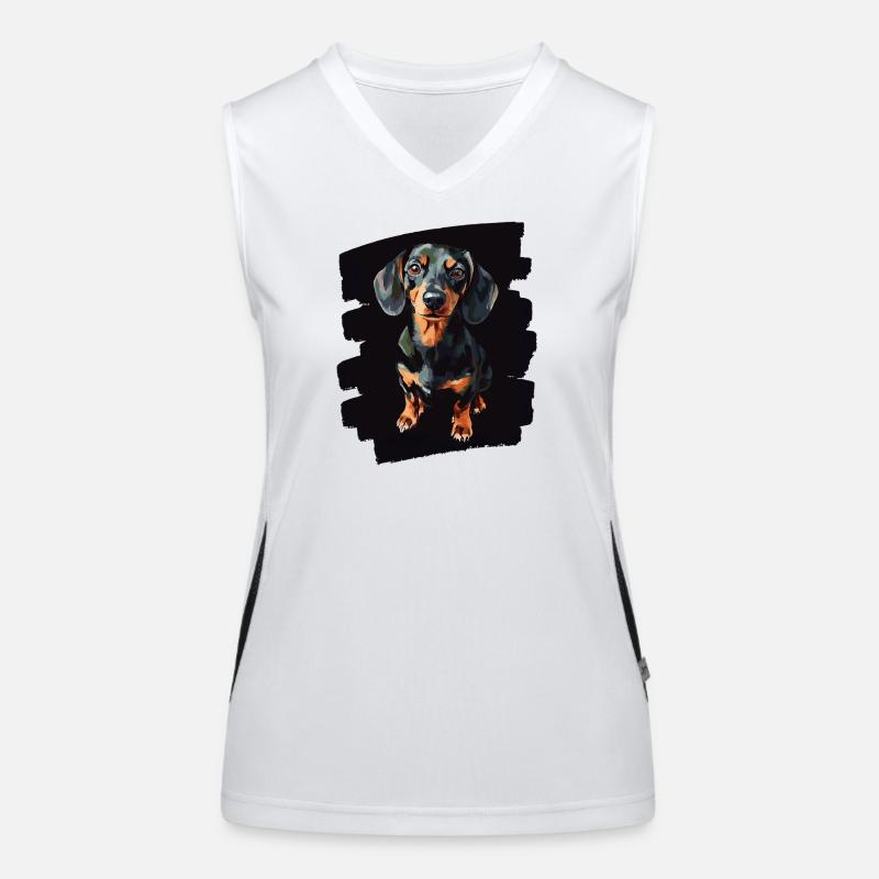 Dackel Funktionelles Kontrast-Tank Top für Frauen