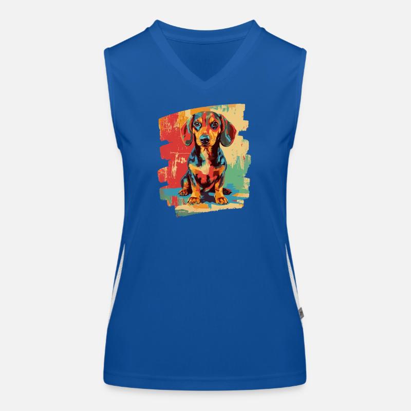 Dackel Funktionelles Kontrast-Tank Top für Frauen