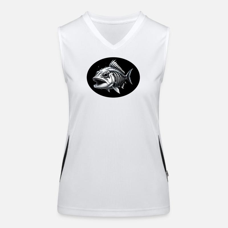 Fish Skeleton Women's Functional Contrast Tank Top
