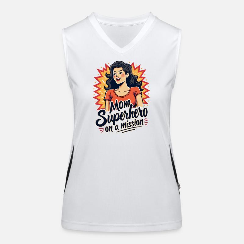 Mutter, Superheldin auf einer Mission ! Funktionelles Kontrast-Tank Top für Frauen