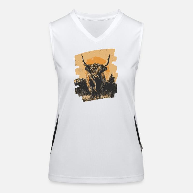 Scottish Highland cattle Women's Functional Contrast Tank Top