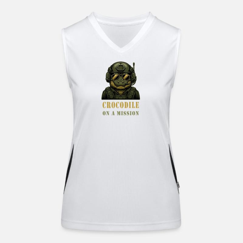Crocodile on a mission Women's Functional Contrast Tank Top