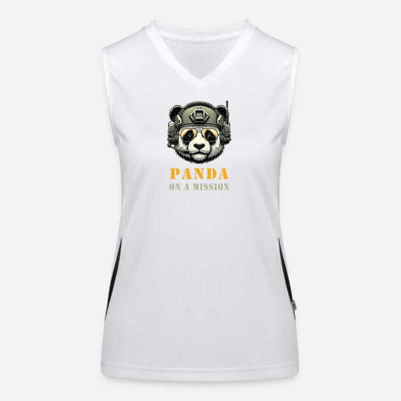 Panda in Mission / Military Women's Functional Contrast Tank Top