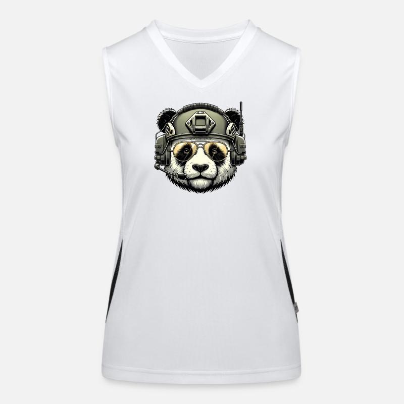 Panda Militär Armee Design Funktionelles Kontrast-Tank Top für Frauen