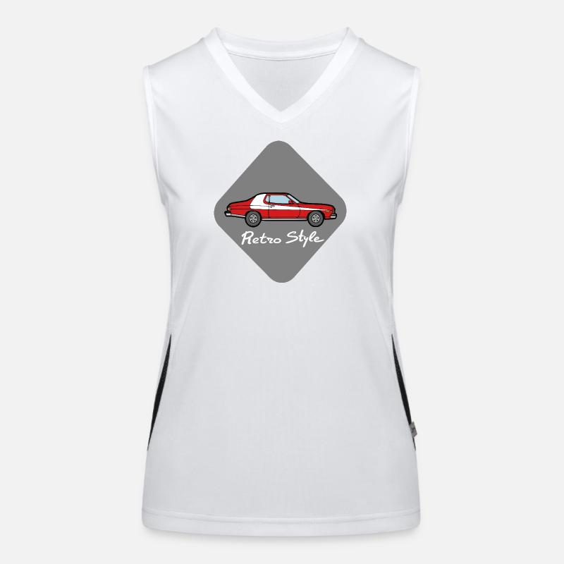 Retro style - Women's Functional Contrast Tank Top - white/black