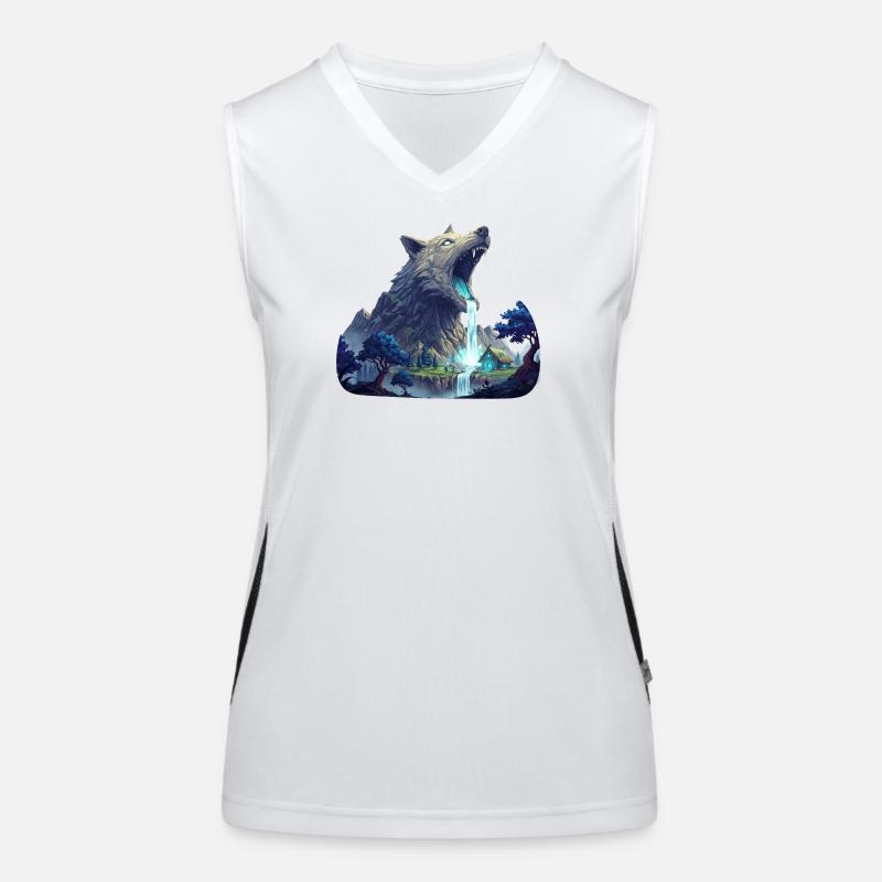 Wolf Wasserfall Funktionelles Kontrast-Tank Top für Frauen