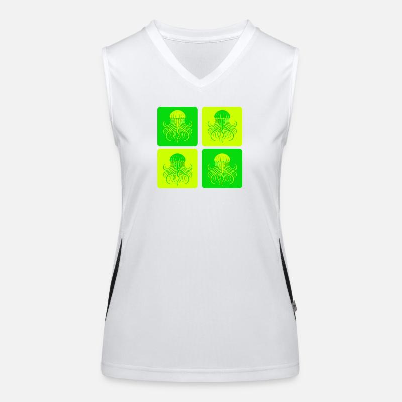 Jellyfish – Minimal Ocean Art Women's Functional Contrast Tank Top