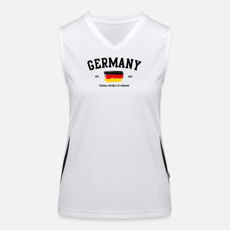Abstract German Flag Typography Design Women's Functional Contrast Tank Top