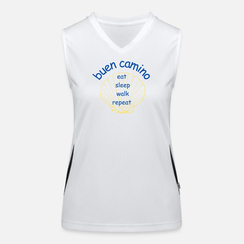 Eat Sleep walk repeat Funktionelles Kontrast-Tank Top für Frauen