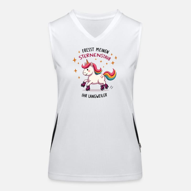 Rollschuh Einhorn Funktionelles Kontrast-Tank Top für Frauen