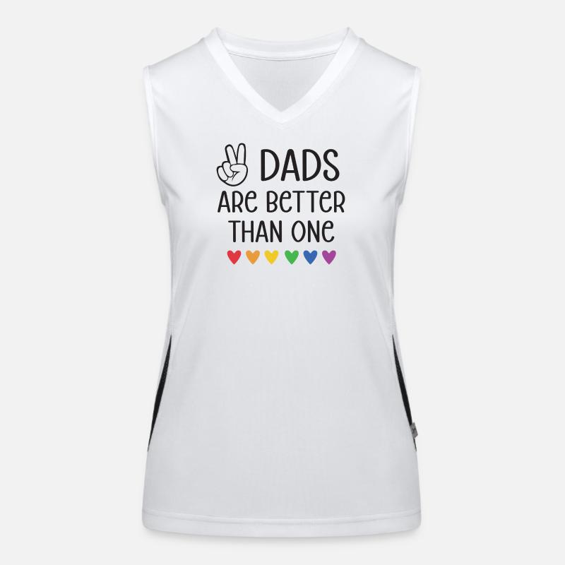 LGBTQ Pride Month - Two Dads Are Better Than One Women's Functional Contrast Tank Top