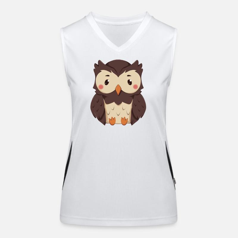 Eule Funktionelles Kontrast-Tank Top für Frauen