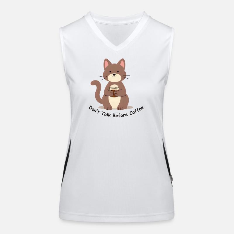 Coffee Katze Funktionelles Kontrast-Tank Top für Frauen