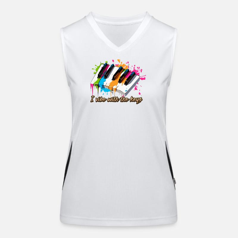 Im Einklang mit den Klavier Tasten - Pianist Funktionelles Kontrast-Tank Top für Frauen