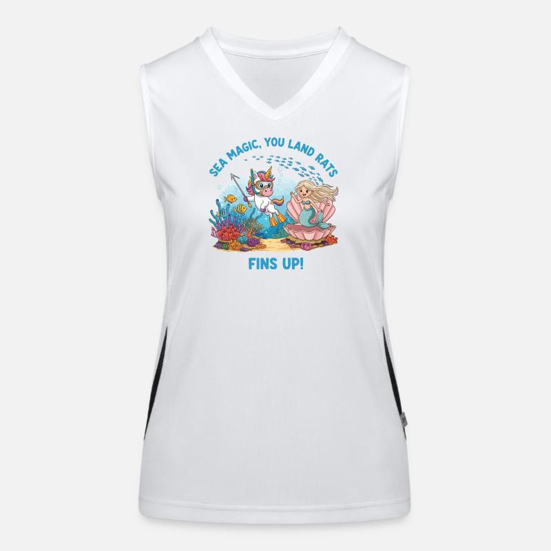 Meeresmagie mit Einhorn Funktionelles Kontrast-Tank Top für Frauen