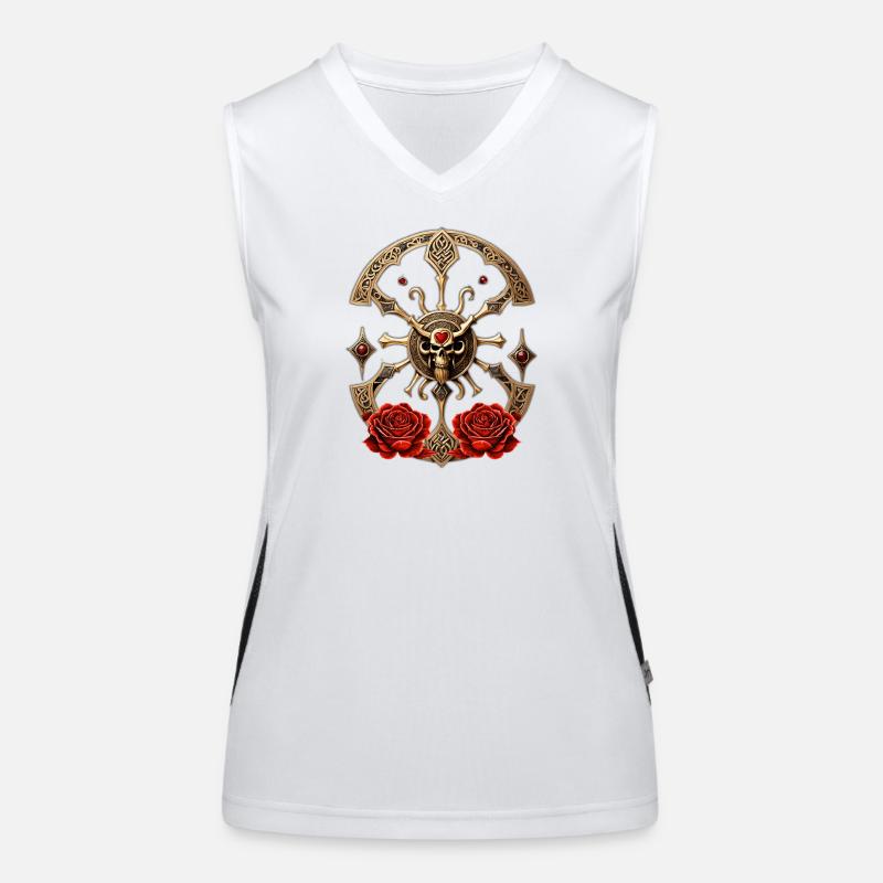 Eternal Bond: Celtic knots in Gothic elegance. Women's Functional Contrast Tank Top