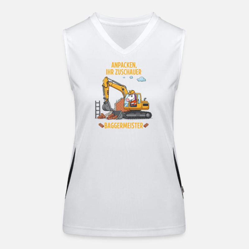 Einhorn Baggermeister Funktionelles Kontrast-Tank Top für Frauen