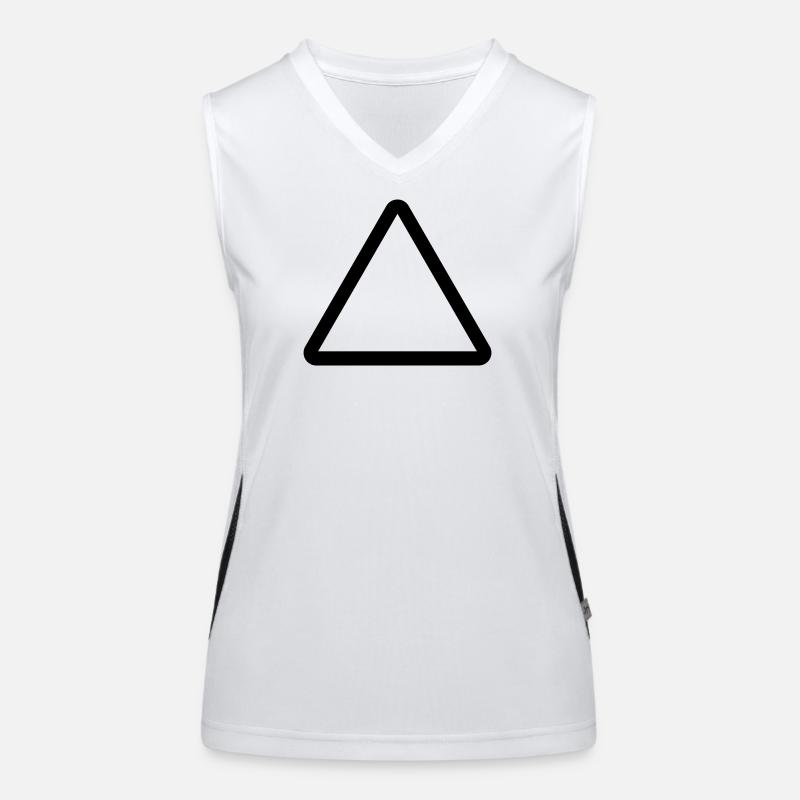 Construction Site, Warning Sign Template, Danger Warning Women's Functional Contrast Tank Top