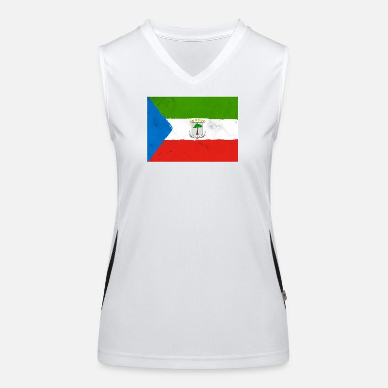 Drapeau de la Guinée équatoriale Débardeur respirant contrasté Femme
