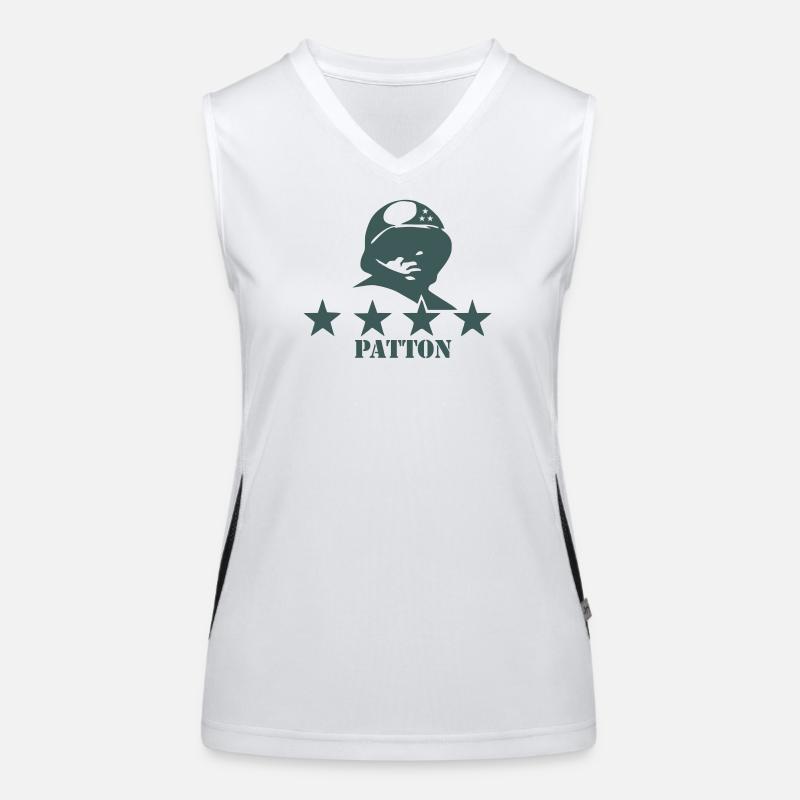 Silhouette emblématique du général Patton avec étoiles Débardeur respirant contrasté Femme