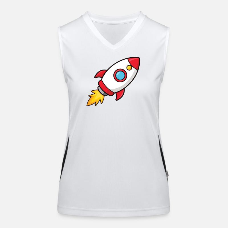 Retro Rocket Burst Design Women's Functional Contrast Tank Top