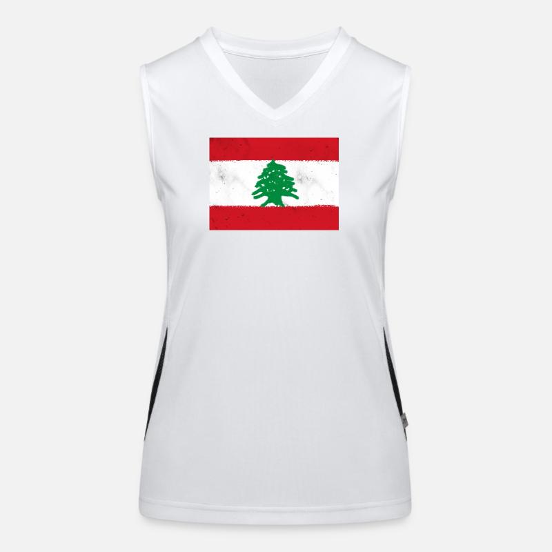 Drapeau du Liban Débardeur respirant contrasté Femme