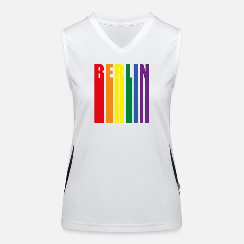 Berlin Regenbogen Pride Geschenk Funktionelles Kontrast-Tank Top für Frauen