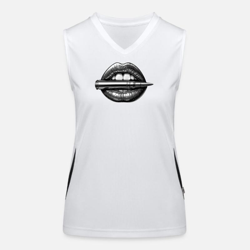 Bullet Lips Funktionelles Kontrast-Tank Top für Frauen