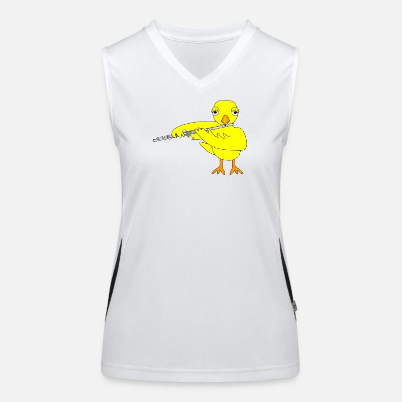 Flute Chick - Women's Functional Contrast Tank Top - white/black