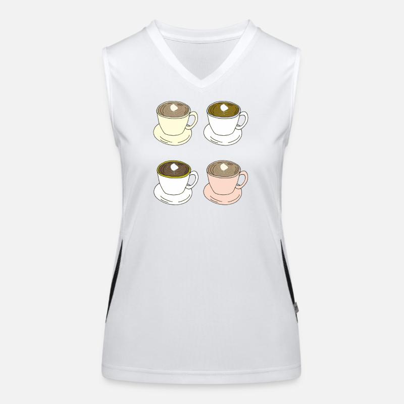 Coffee Cups Quartet Women's Functional Contrast Tank Top