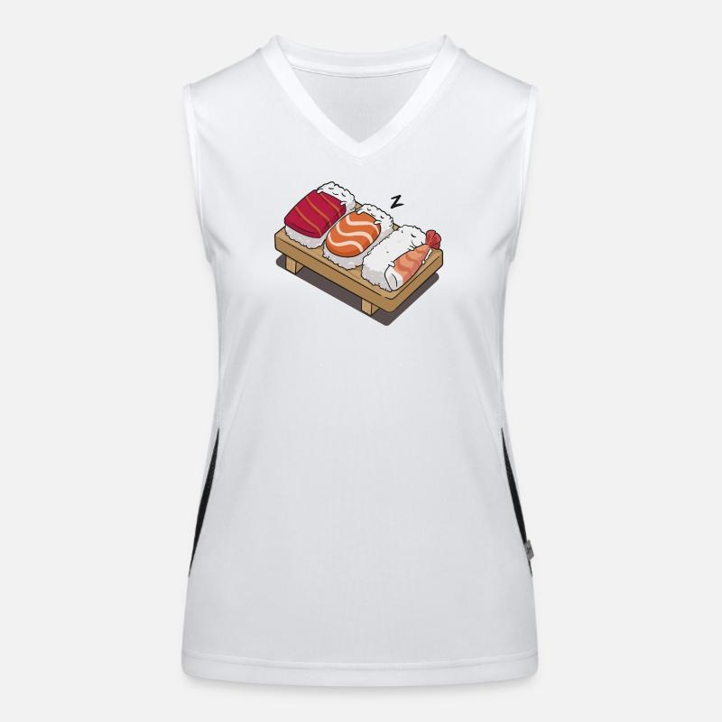sushi sleeping - Women's Functional Contrast Tank Top - white/black