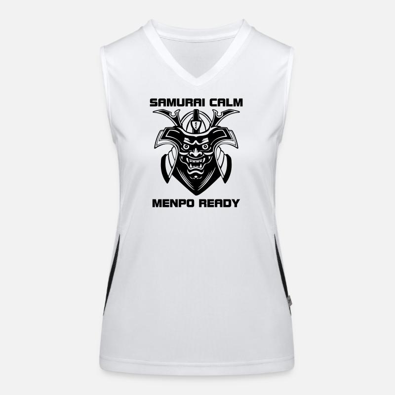 Samurai Calm – Menpo bereit Funktionelles Kontrast-Tank Top für Frauen