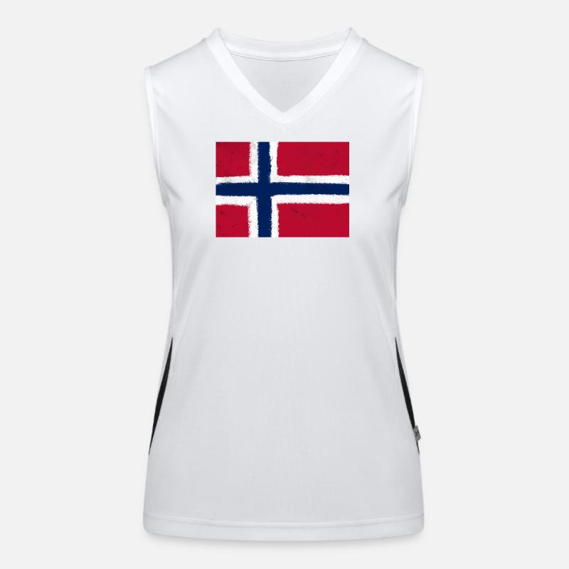 Drapeau de la Norvège Débardeur respirant contrasté Femme