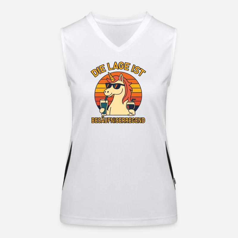 Die Lage ist besäufniserregend Retro Einhorn Spaß Funktionelles Kontrast-Tank Top für Frauen