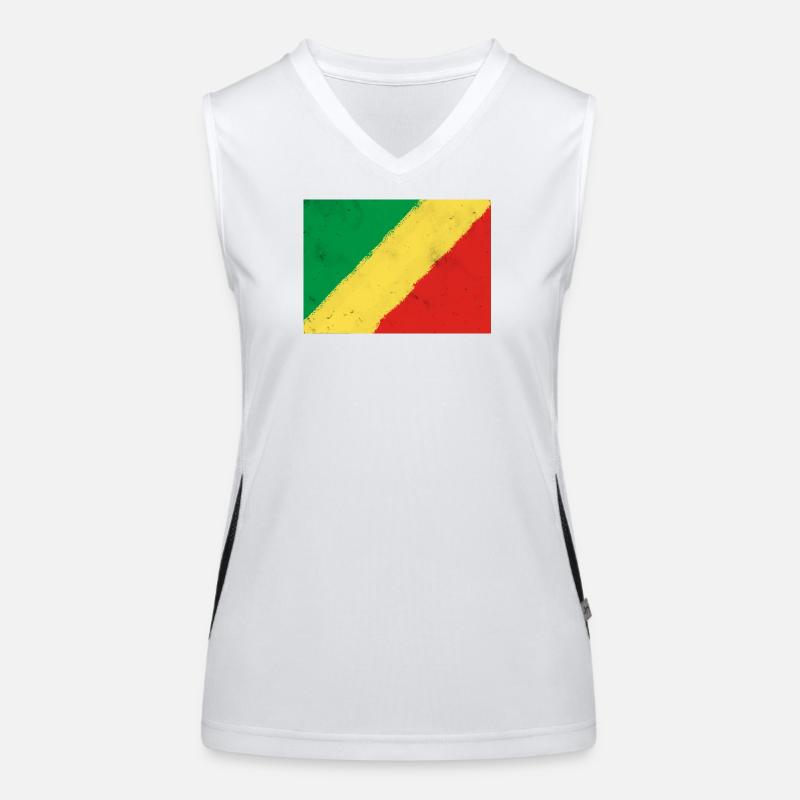 Flagge der Republik Kongo Funktionelles Kontrast-Tank Top für Frauen