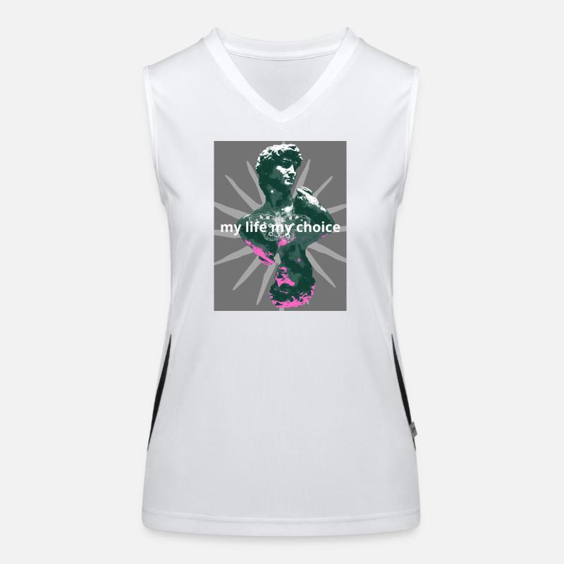 David - Women's Functional Contrast Tank Top - white/black