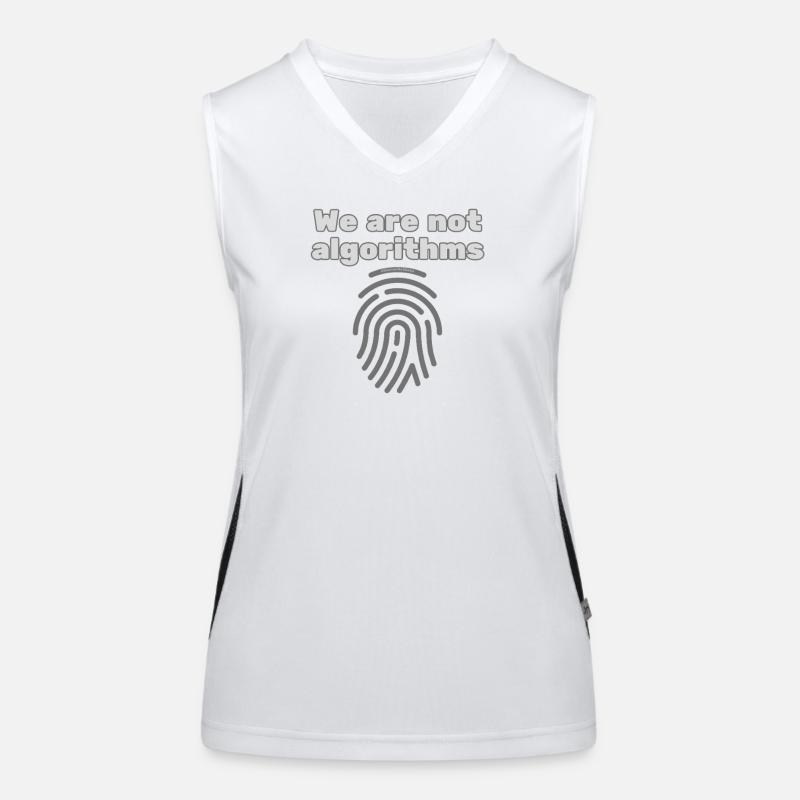 Humans Instead of Algorithms – Statement T-Shirt Women's Functional Contrast Tank Top
