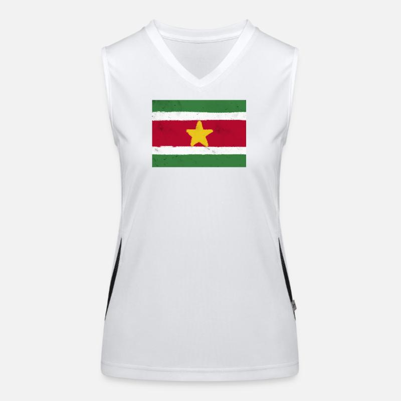 Drapeau du Suriname Débardeur respirant contrasté Femme