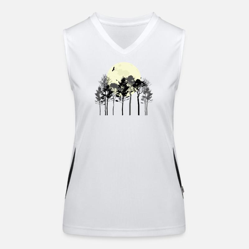 Himmlischer Wald Silhouette Design Funktionelles Kontrast-Tank Top für Frauen
