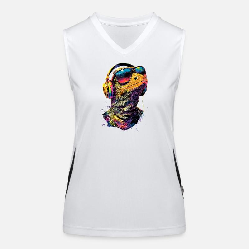 Waran Echse Reptil Komodowaran Bindenwaran Lizard Funktionelles Kontrast-Tank Top für Frauen