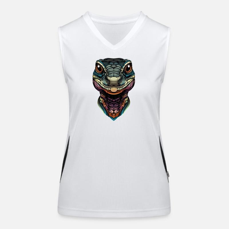 Waran Echse Reptil Komodowaran Bindenwaran Lizard Funktionelles Kontrast-Tank Top für Frauen