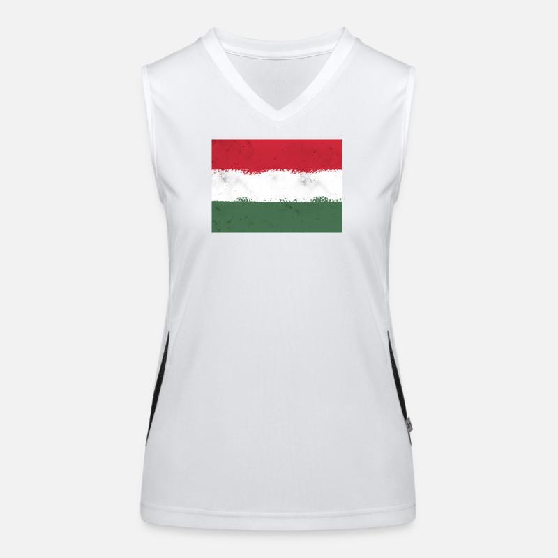 Flagge von Ungarn Funktionelles Kontrast-Tank Top für Frauen