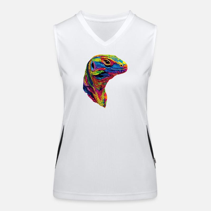 Waran Echse Reptil Komodowaran Bindenwaran Lizard Funktionelles Kontrast-Tank Top für Frauen