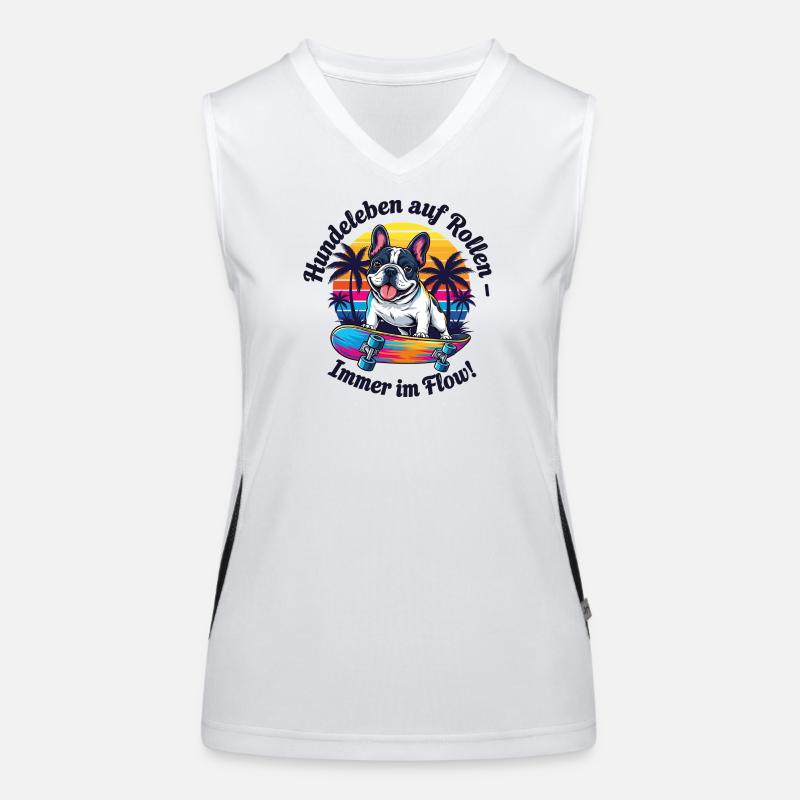 Hunde im Flow Funktionelles Kontrast-Tank Top für Frauen