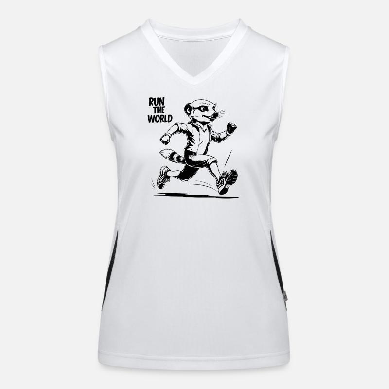 Erdmännchen, rennend Funktionelles Kontrast-Tank Top für Frauen