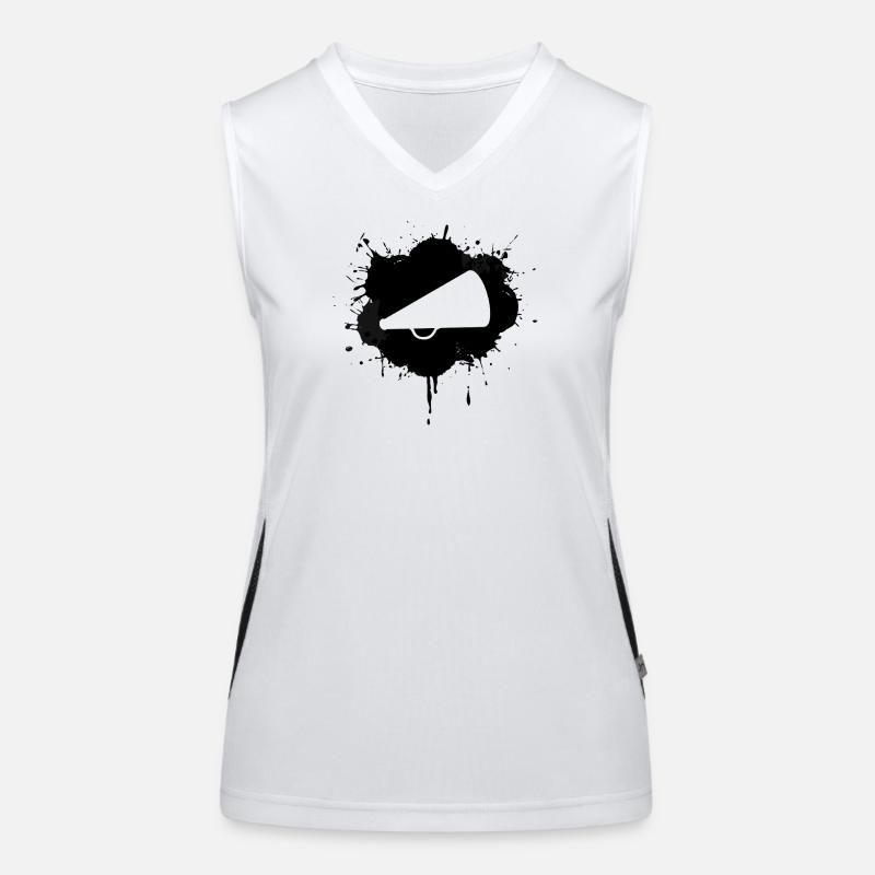 Cheer Megaphone Sketch Women's Functional Contrast Tank Top
