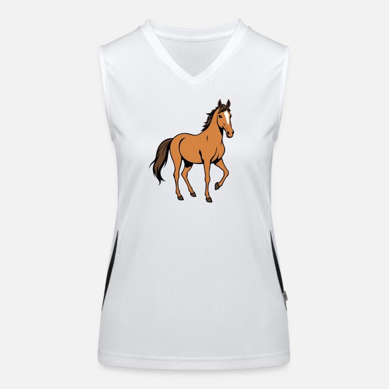 Braunes Pferd Funktionelles Kontrast-Tank Top für Frauen