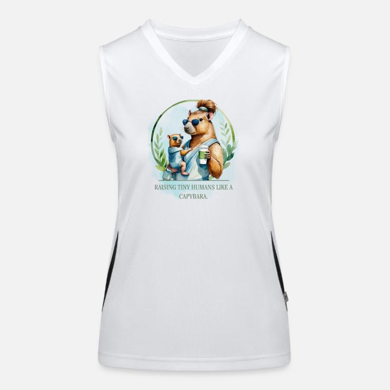Maternité – Élever de petits humains comme un capybara Débardeur respirant contrasté Femme